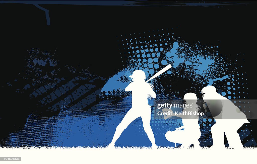 Niñas Softball masa empanada All-Star de fondo