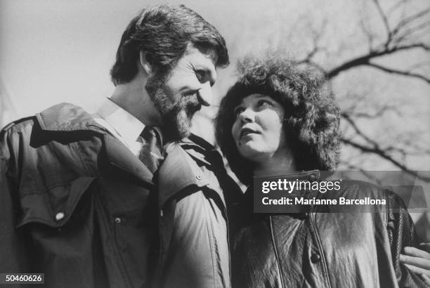 Human rights activists Igor Gerashchenko & wife Irina Ratushinskaya, a Russian emigre poet who was sentenced to a labor camp in Russia for expressing...