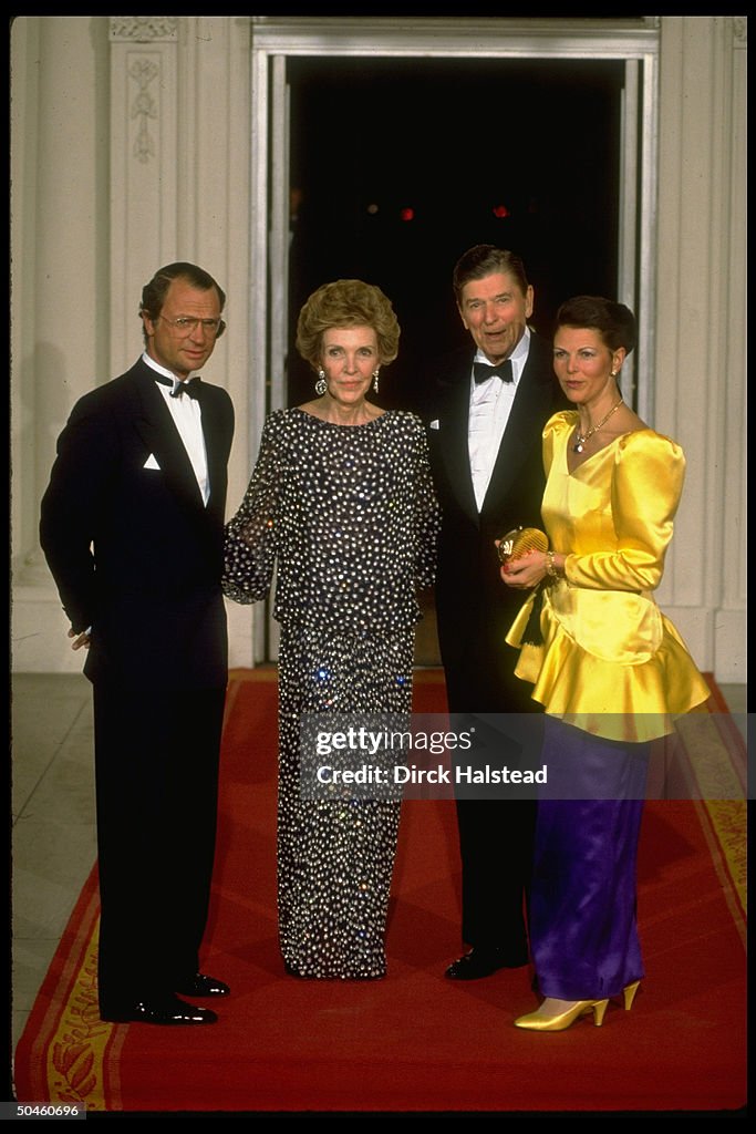 Queen Silvia of Sweden;King Carl XVI Gustaf;Ronald Reagan;Nancy Reagan