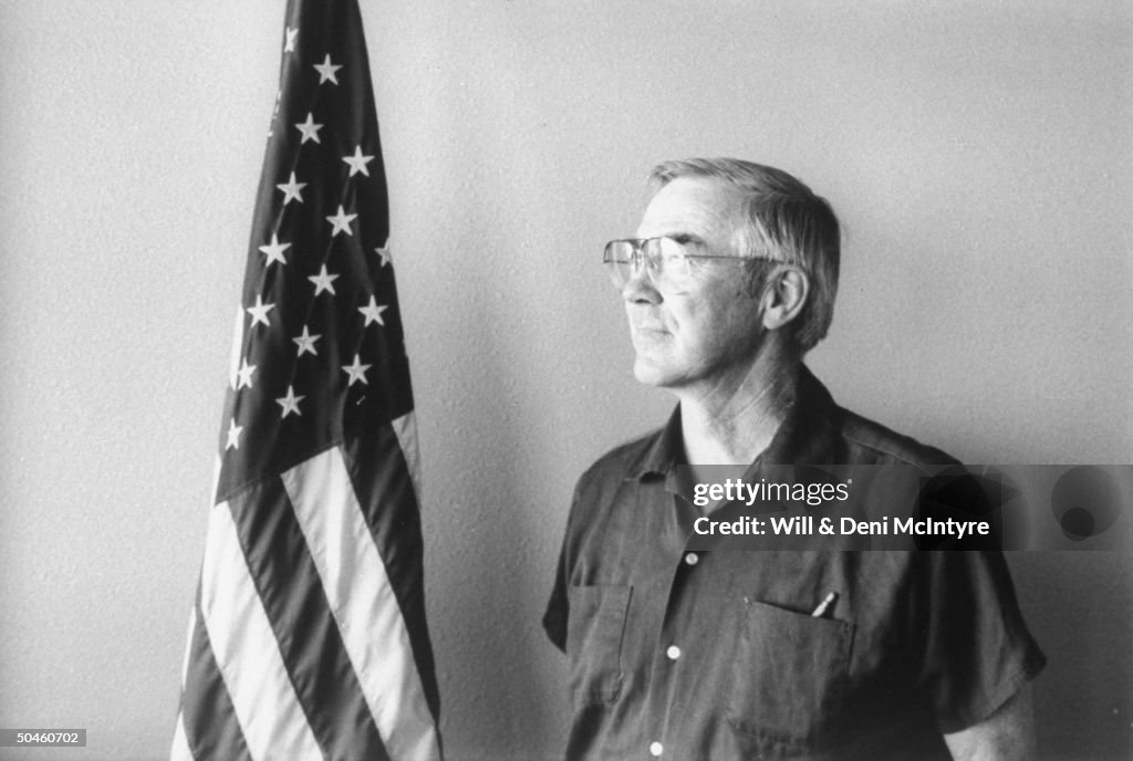 Portrait of farmer, Dick Kurth standing
