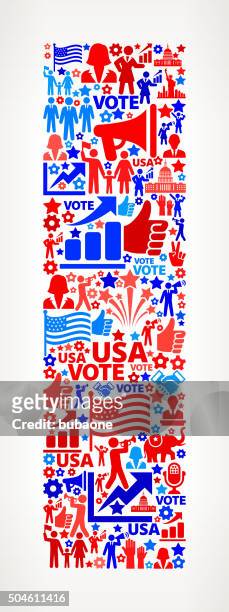 stockillustraties, clipart, cartoons en iconen met letter i vote and elections usa patriotic icon pattern - presidentieel debat