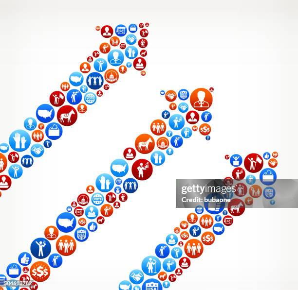 arrows vote and elections usa patriotic icon pattern - recording in progress stock illustrations