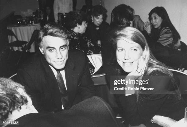 Manhattan Borough Pres. Andrew Stein w. His wife at NEW YORK magazine's 20th anniversary party, NYC.