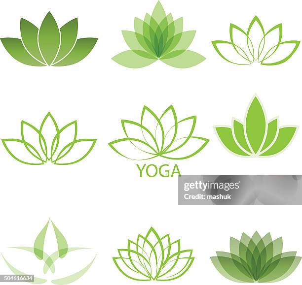 lotus - meditating stock illustrations