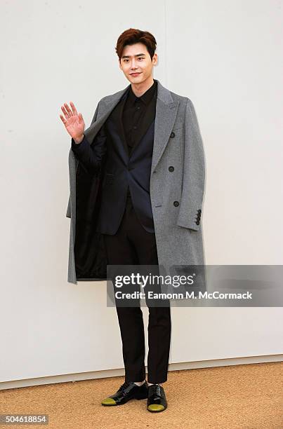 Lee Jong Suk attends the Burberry show during The London Collections Men AW16 at Kensington Gardens on January 11, 2016 in London, England.