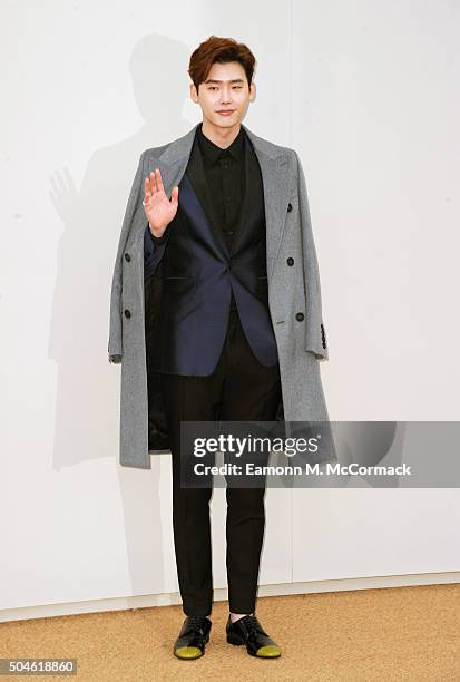 Lee Jong Suk attends the Burberry show during The London Collections Men AW16 at Kensington Gardens on January 11, 2016 in London, England.