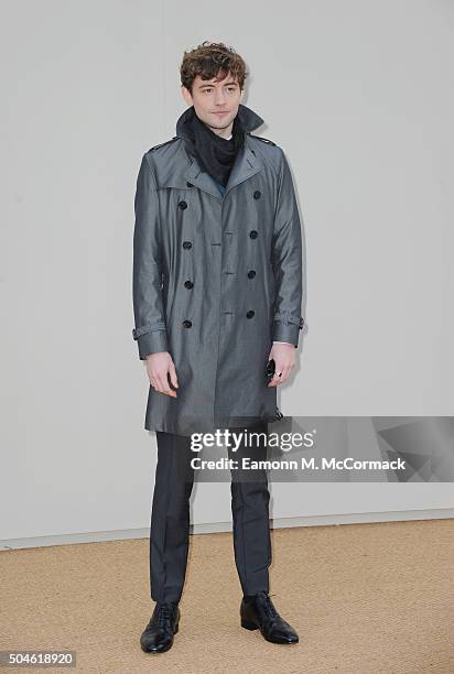 Josh Whitehouse attends the Burberry show during The London Collections Men AW16 at Kensington Gardens on January 11, 2016 in London, England.