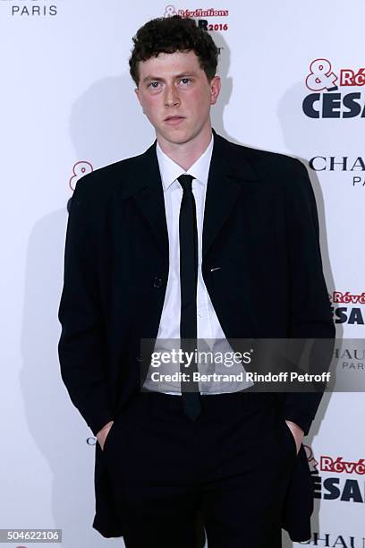 Actor Finnegan Oldfield, nominated for "Les Cowboys", attends the 'Cesar - Revelations 2016' Photocall at Chaumet, followed by a dinner at Hotel...