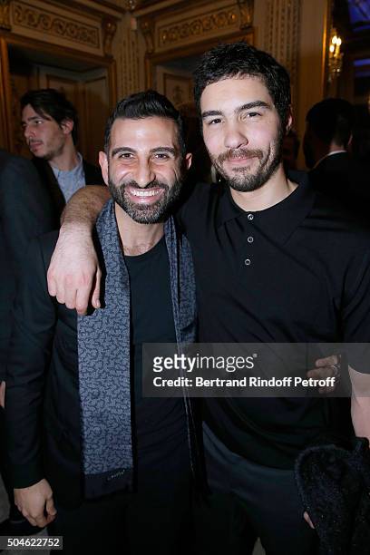 Directors Kheiron and Tahar Rahim attend the 'Cesar - Revelations 2016' Photocall at Chaumet, followed by a dinner at Hotel Meurice on January 11,...
