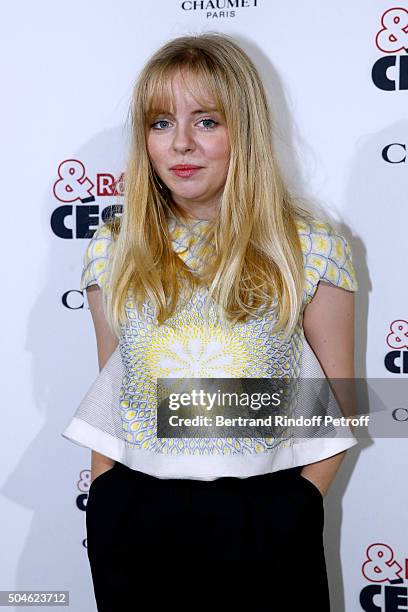 Actress Pauline Serieys, nominated for "Une famille a louer", attends the 'Cesar - Revelations 2016' Photocall at Chaumet, followed by a dinner at...