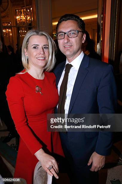 General Director of Canal Plus Group, Maxime Saada and Guest attend the 'Cesar - Revelations 2016' Photocall at Chaumet, followed by a dinner at...