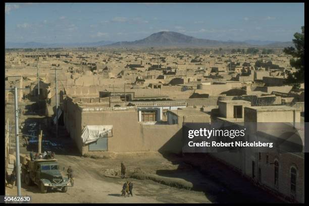 Residential - type area in war torn city largely destroyed in 10 yrs. Of Mujahedeen vs. Govt. Fighting, now enjoying fragile peace.