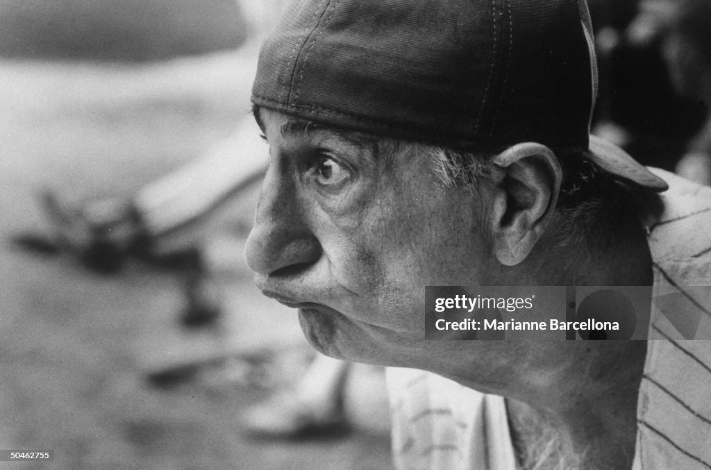 Max Patkin Clown prince of basesball Max Patkin wearing baseball hat crooked ...