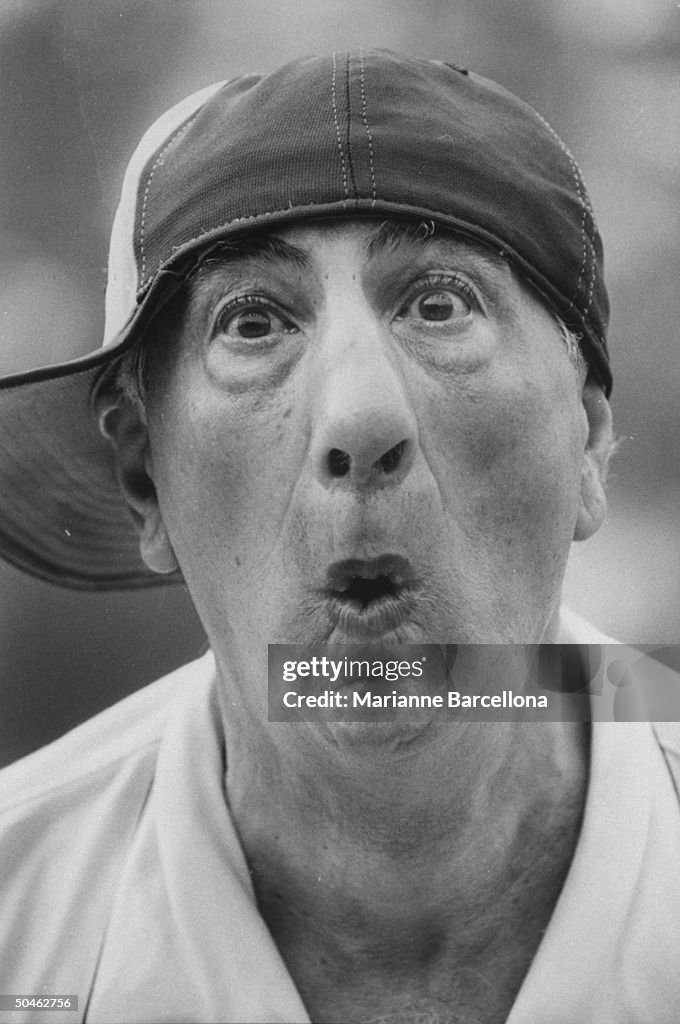 Max Patkin Clown prince of basesball Max Patkin wearing baseball hat crooked ...