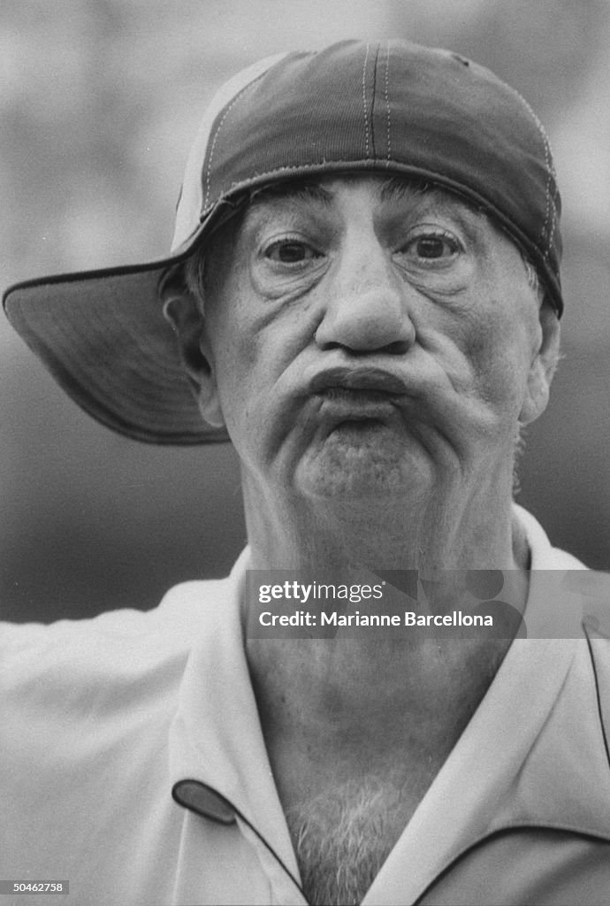 Max Patkin Clown prince of basesball Max Patkin wearing baseball hat crooked ...