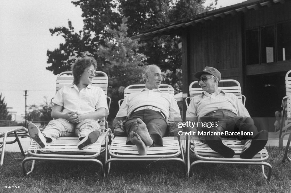 Max Patkin Clown prince of baseball Max Patkin reclining on lawn chair between ...