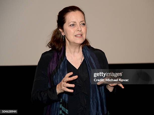 Actress Greta Scacchi presents at The Weinstein Company And A+E Networks "War And Peace" Screening at The London West Hollywood on January 11, 2016...