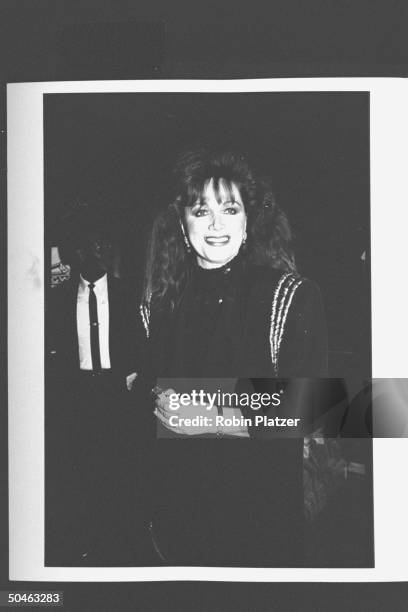 Author Jackie Collins; Music Hall of fame 20th anniversary celebration; Radio City.