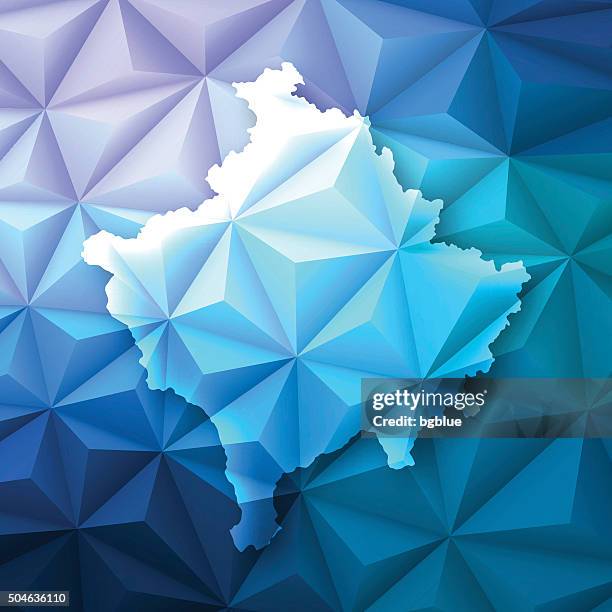 kosovo on abstract polygonal background - low poly, geometric - pristina 幅插畫檔、美工圖案、卡通及圖標