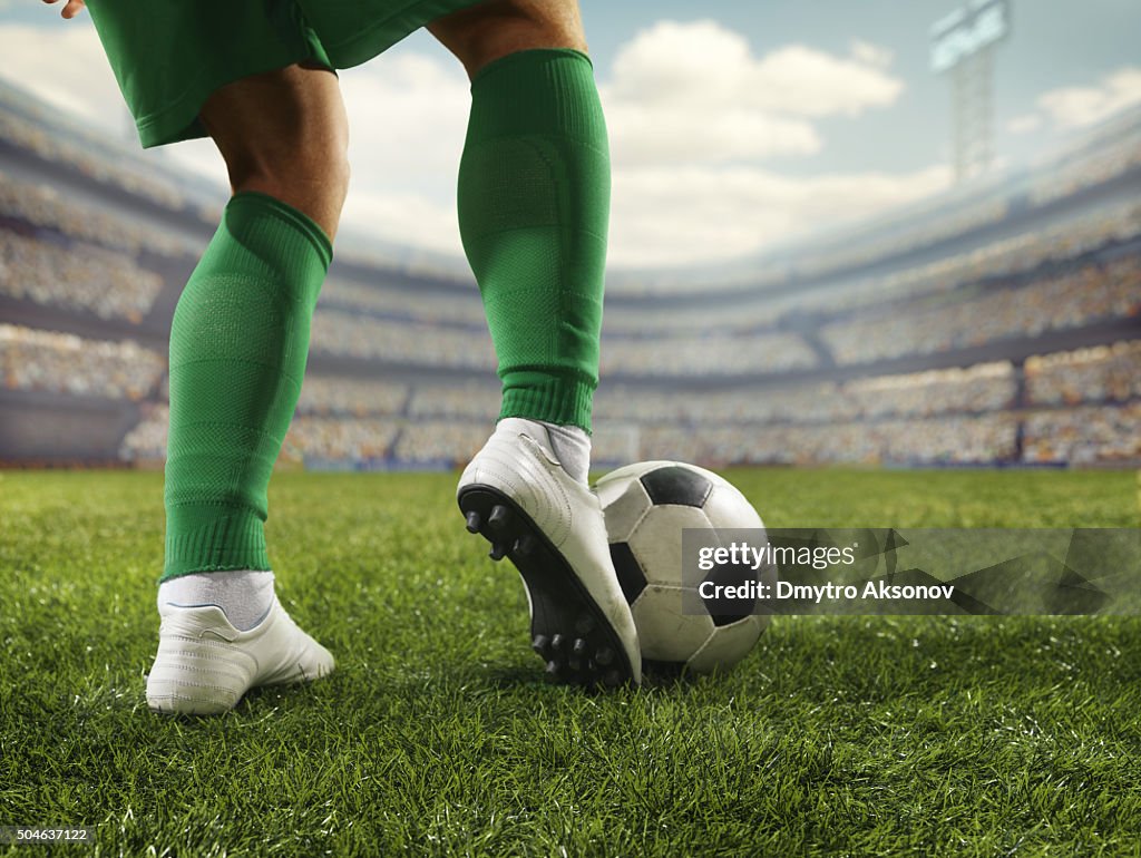 Nahaufnahme Fußballspieler mit ball