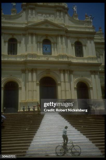 Facade of St. James Roman Catholic Church, built in 1820's.