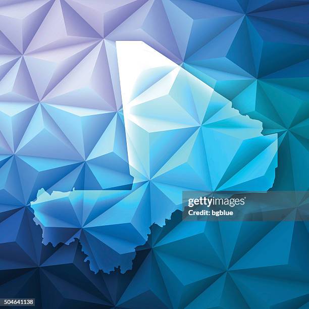 mali on abstract polygonal background - low poly, geometric - folded map texture stock illustrations