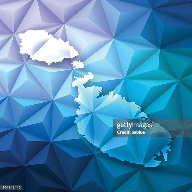 malta on abstract polygonal background - low poly, geometric - malta stock illustrations