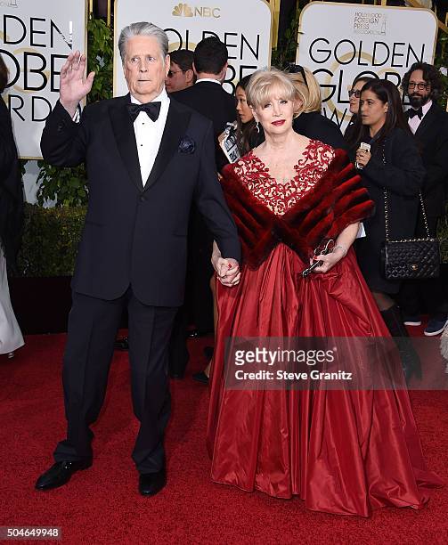 Brian Wilson and Melinda Ledbetter arrives at the 73rd Annual Golden Globe Awards at The Beverly Hilton Hotel on January 10, 2016 in Beverly Hills,...