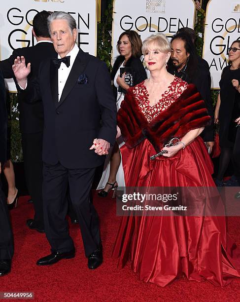 Brian Wilson and Melinda Ledbetter arrives at the 73rd Annual Golden Globe Awards at The Beverly Hilton Hotel on January 10, 2016 in Beverly Hills,...