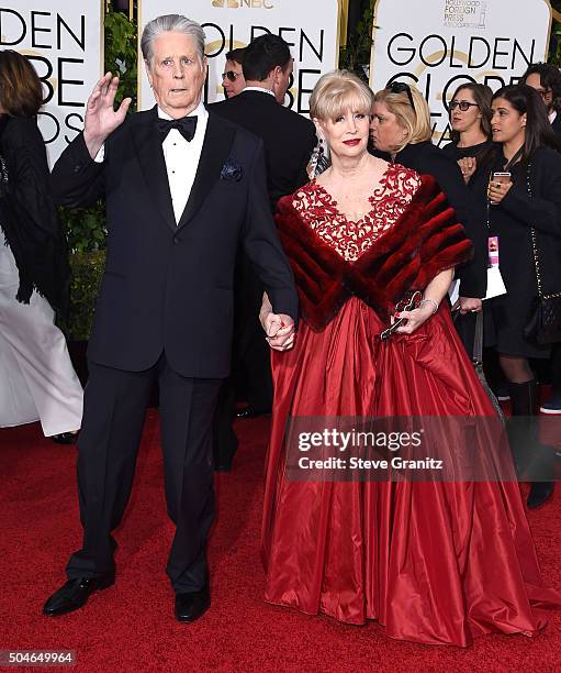 Brian Wilson and Melinda Ledbetter arrives at the 73rd Annual Golden Globe Awards at The Beverly Hilton Hotel on January 10, 2016 in Beverly Hills,...