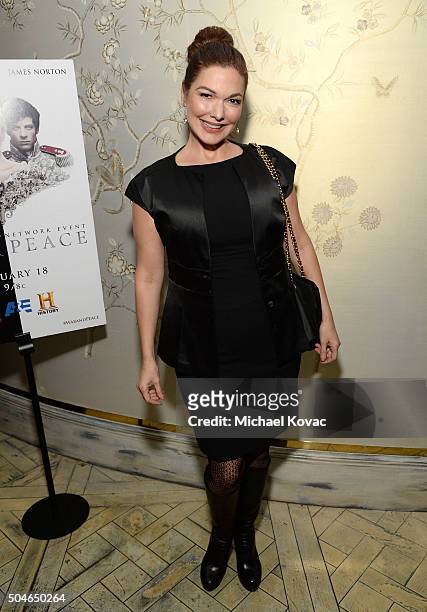 Actress Laura Harring attends The Weinstein Company And A+E Networks "War And Peace" screening at The London West Hollywood on January 11, 2016 in...