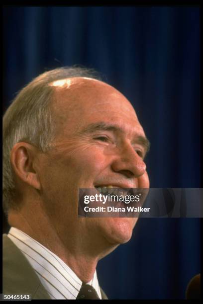 Adviser Brent Scowcroft holding WH press briefing.