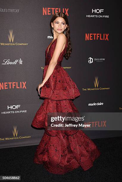 Singer/actress Zendaya attends The Weinstein Company and Netflix Golden Globe Party, presented with DeLeon Tequila, Laura Mercier, Lindt Chocolate,...