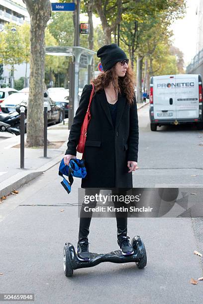 Guest rides a Swegway Hover board on day 9 during Paris Fashion Week Spring/Summer 2016/17 on October 7, 2015 in London, England.