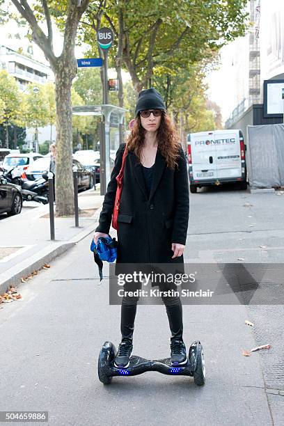 Guest rides a Swegway Hover board on day 9 during Paris Fashion Week Spring/Summer 2016/17 on October 7, 2015 in London, England.