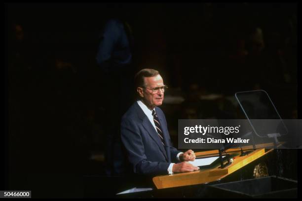 Pres. Bush addressing UN Gen. Assembly .