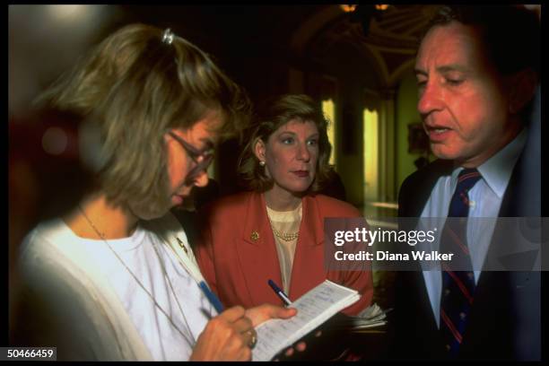 Natl. Public Radio legal affairs reporter Nina Totenberg & colleagues w. Sen. Arlen Specter during Judiciary Comm. Hrgs. On Thomas nomination.