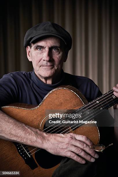 Portrait of American folk rock musician James Taylor, photographed at Kensington Garden Hotel in London while promoting his new album Before This...
