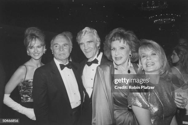 Actors fr. TV show All My Children, Jill Larson, James Mitchell, David Canary, Ruth Warrick & Julia Barr at 18th anuual Daytime Emmy Awards...