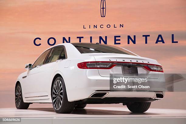 Lincoln introduces the 2017 Continental at the North American International Auto Show on January 12, 2016 in Detroit, Michigan. The car was...