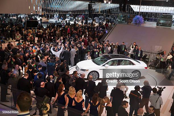 Lincoln introduces the 2017 Continental at the North American International Auto Show on January 12, 2016 in Detroit, Michigan. The car was...