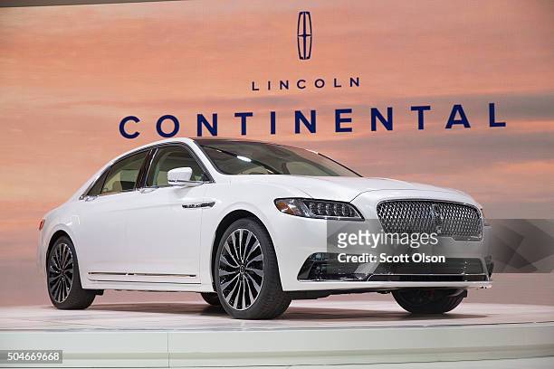 Lincoln introduces the 2017 Continental at the North American International Auto Show on January 12, 2016 in Detroit, Michigan. The car was...
