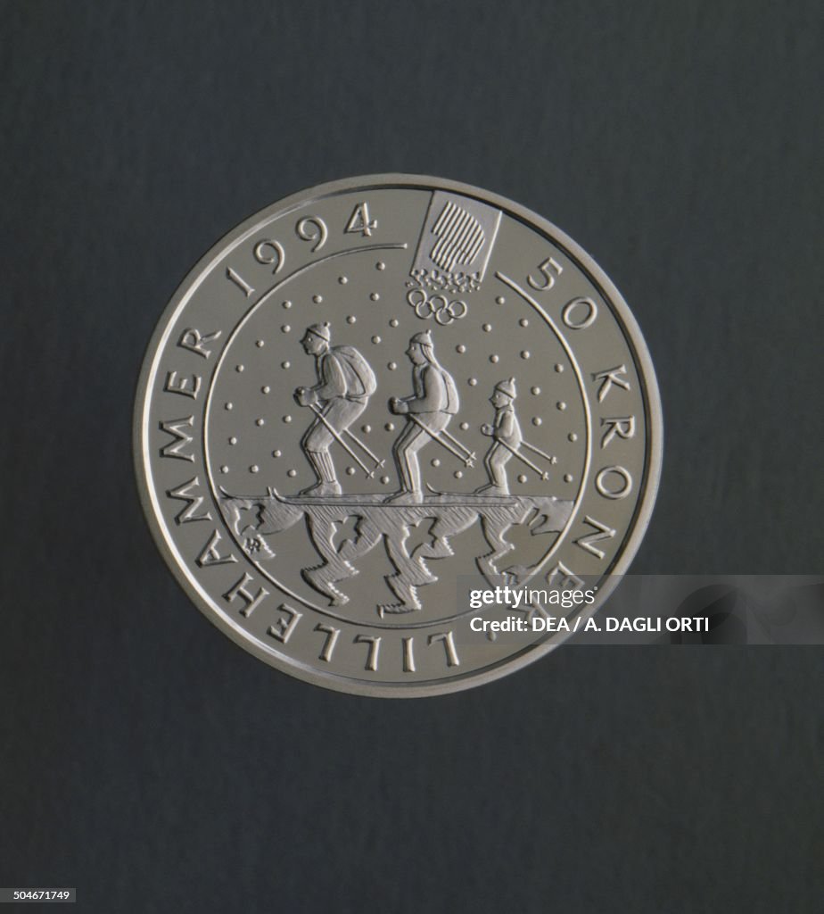 50 kroner silver coin...