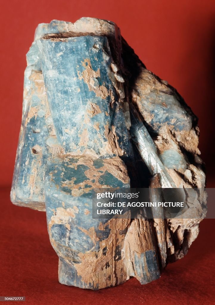 Aquamarine, variety of beryl, silicate...