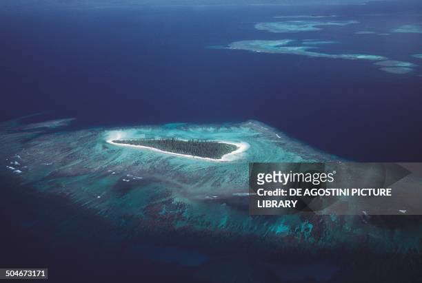 Aerial view of the Isle of Pines, New Caledonia, Special Collectivity of France.