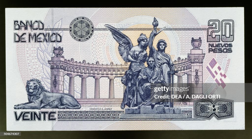20 nuevos pesos banknote...