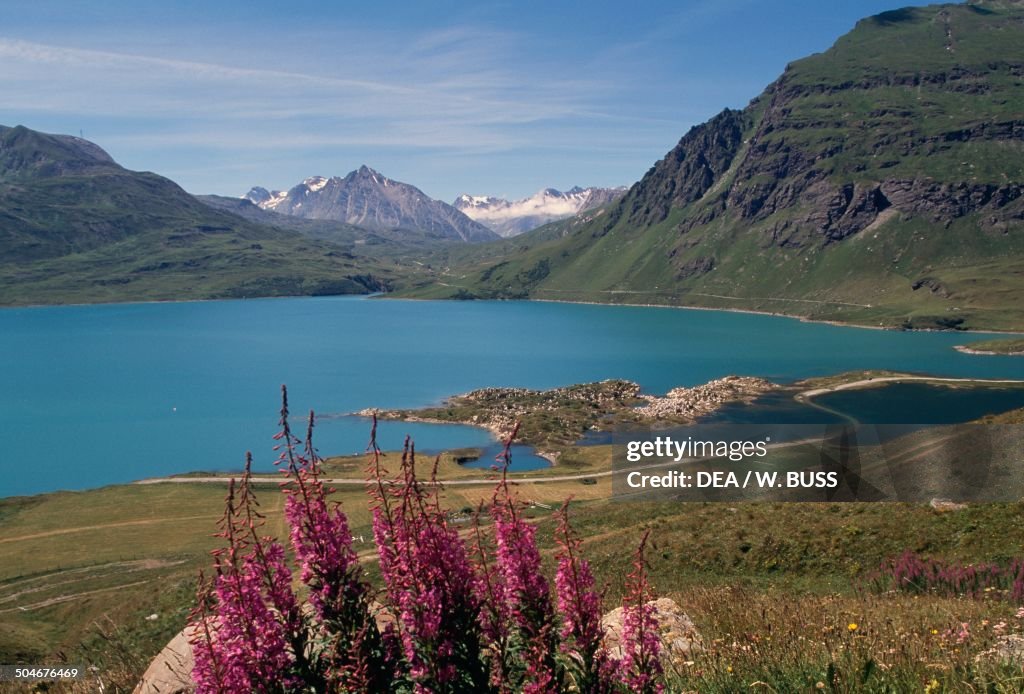 Lake of Mont Cenis with Mont Cenis