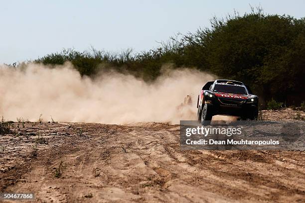 Stephane Peterhansel of France and Paul Jean Cottret of France in the PEUGEOT 2008 DKR for TEAM PEUGEOT TOTAL SOUTH AFRICA compete on day 10 stage 9...