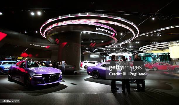 The Dodge exhibit is shown at the 2016 North American International Auto Show January 12, 2016 in Detroit, Michigan. The NAIAS runs from January 11th...