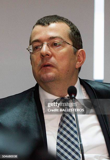 Spanish lawyer of Diego Torres and Ana Maria Tejeiro Losada, Manuel Gonzalez Peters looks on during the hearing of Spain's Princess Cristina, her...